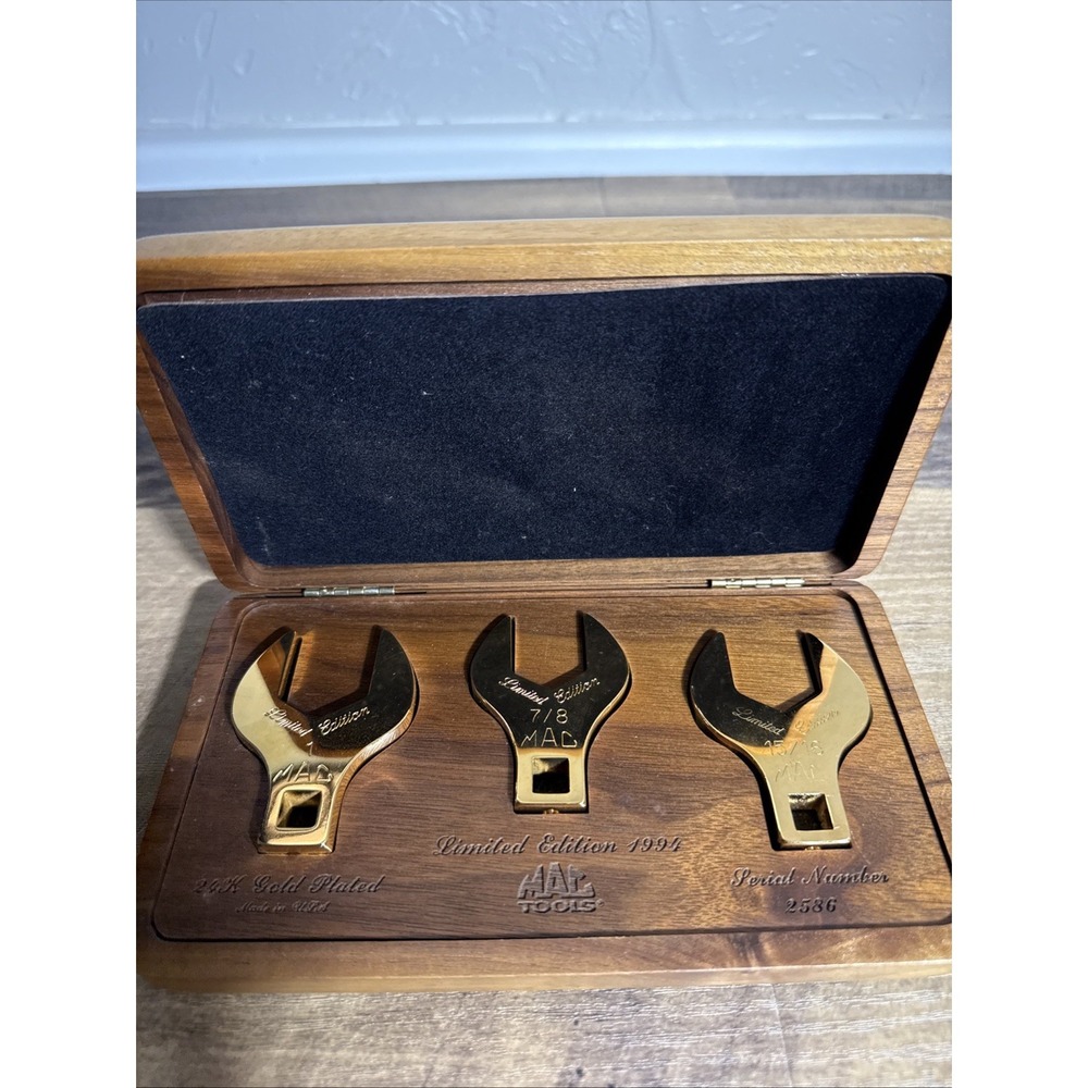 MAC Tools 1994 Limited Edition 24K Gold Plated‎ - 3 Piece Crowfoot Set #2586